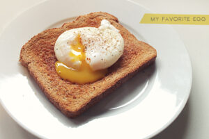 eating this: a poached egg