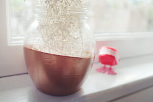 making this: a sweet little gold dipped jar