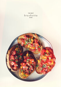eating this : the best bruschetta ever