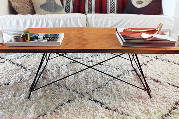 metal base end table