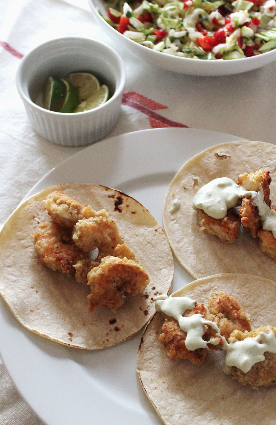 Popcorn Shrimp Tacos with Cabbage Slaw Recipe: How to Make It