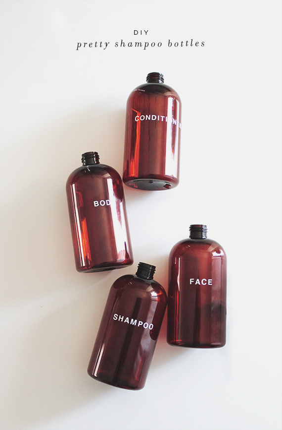 diy pretty shampoo bottles via almost makes perfect