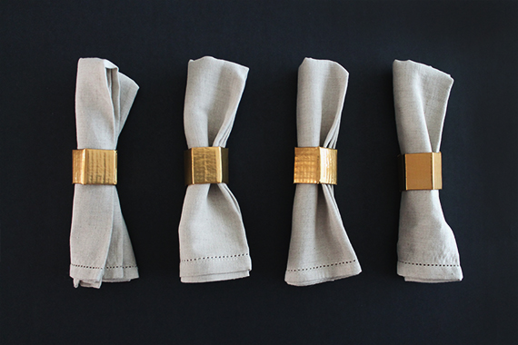 diy gold geo napkin rings