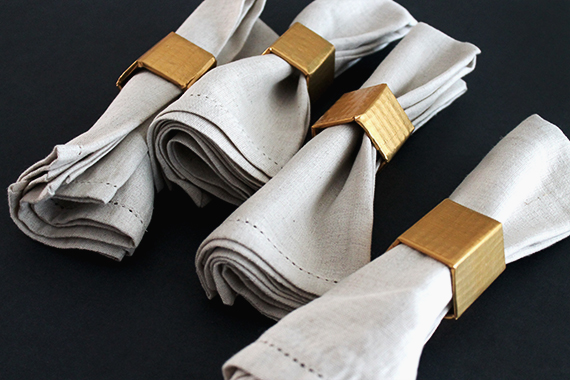 gold geo napkin rings diy