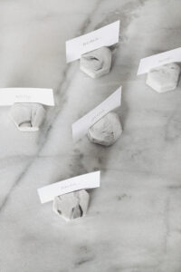 diy faux marble place card holders