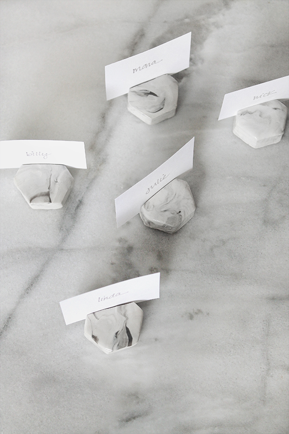 marble place card holder diy