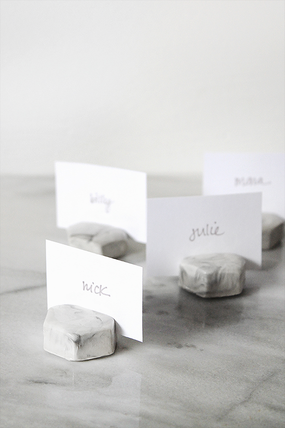 marble place card holders diy