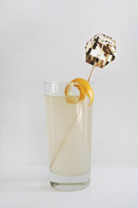 diy gold fringe drink toppers + french 75s