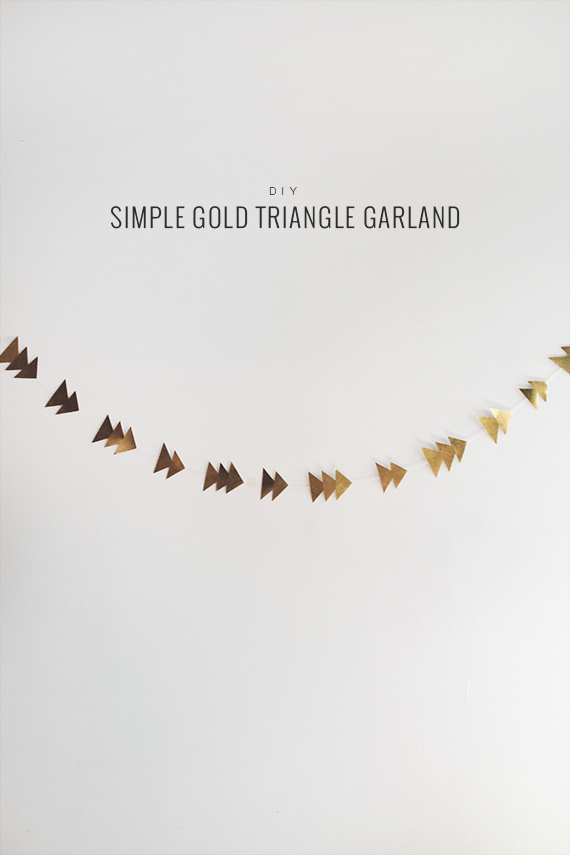 diy gold triangle garland