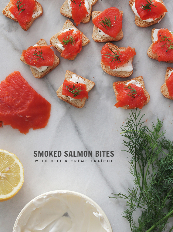 smoked salmon bites with creme fraiche // almost makes perfect