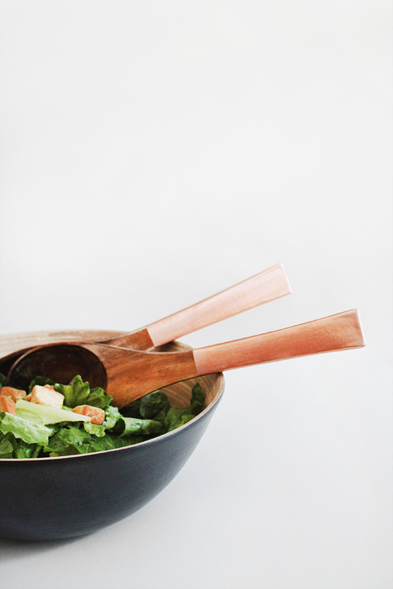 diy  copper contact paper salad servers