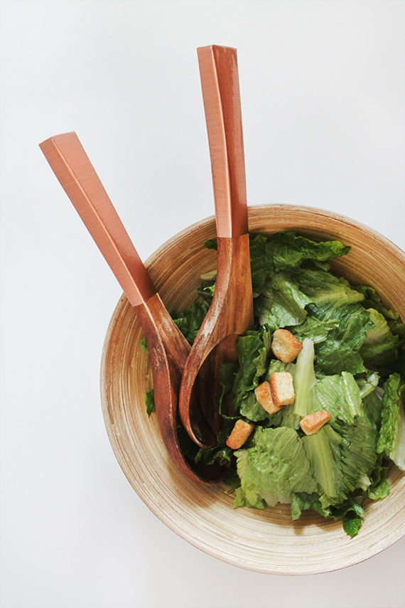 diy copper salad servers