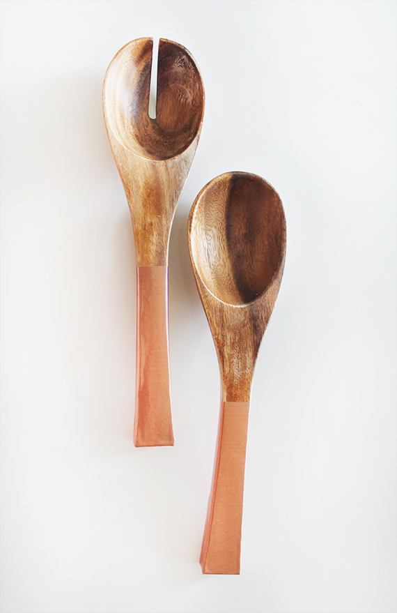 diy copper salad servers