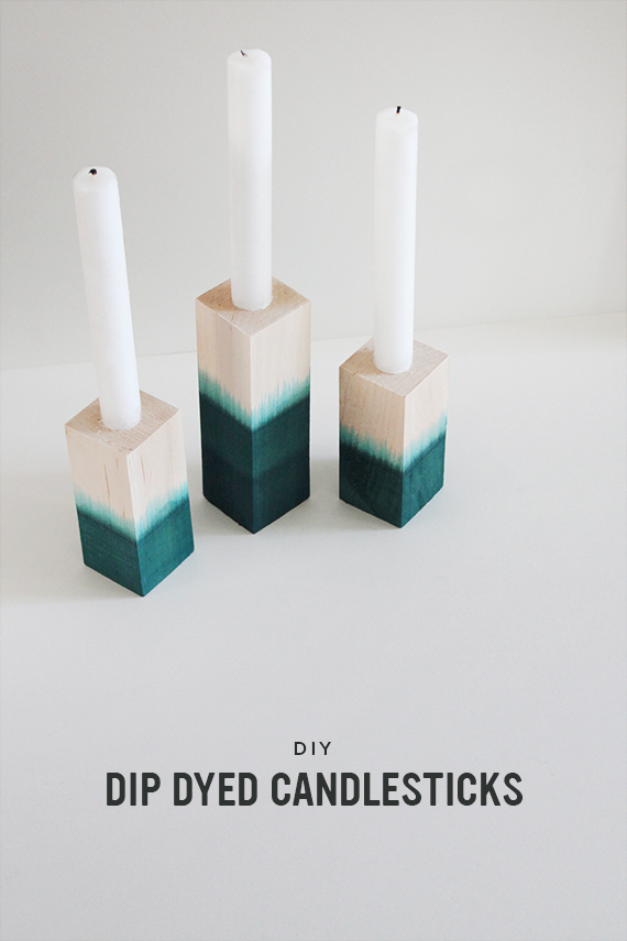 diy dip dyed candlesticks | almost makes perfect
