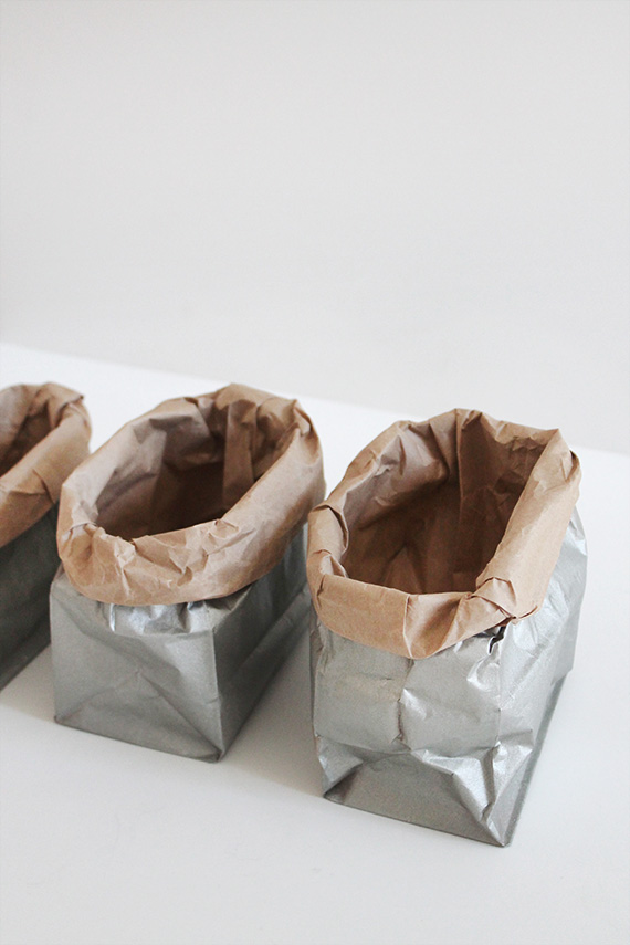 diy metallic sacks | almost makes perfect