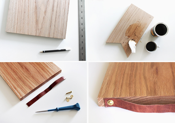 Cutting board craft: Update with leather trim- Chatelaine