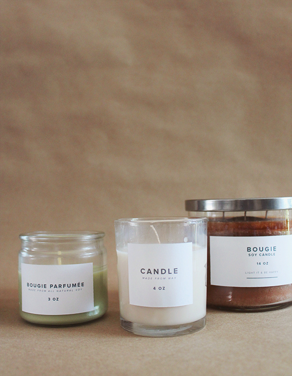 diy drugstore candle makeover (with printable labels) almost makes