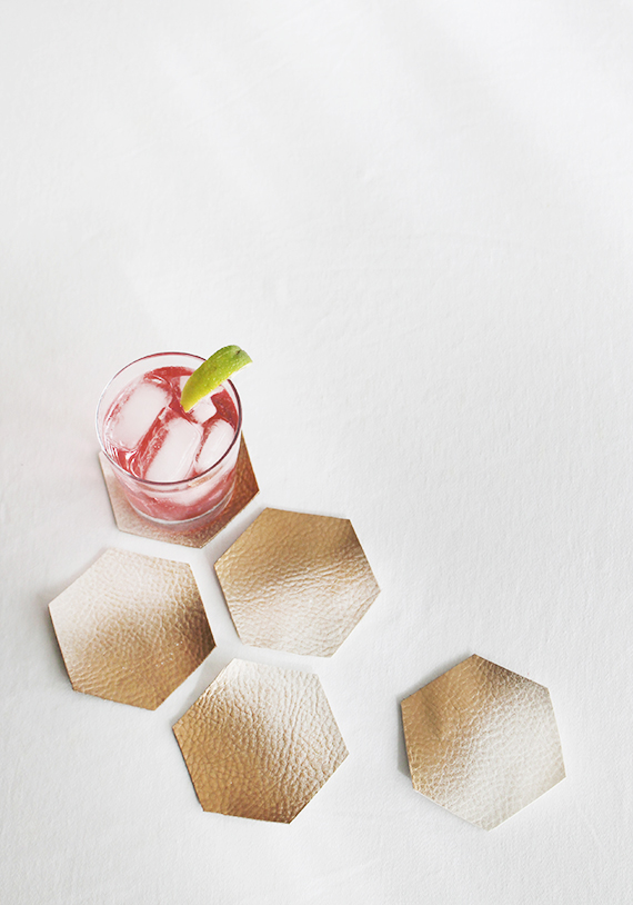 diy ombre leather coasters | almost makes perfect