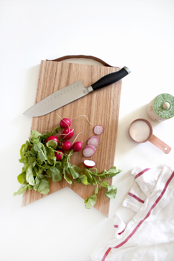 Cutting board craft: Update with leather trim- Chatelaine