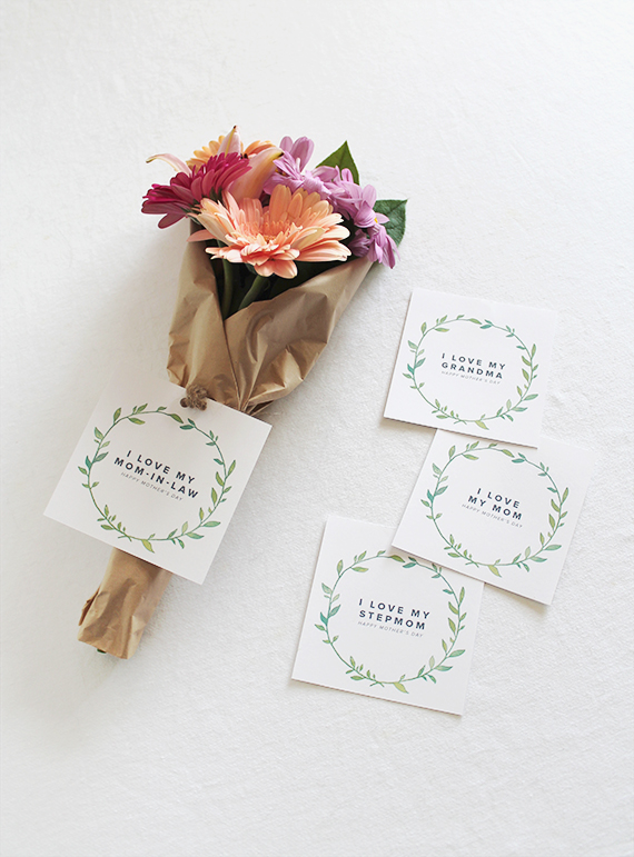 diy printable mothers day wreath gift cards
