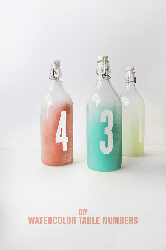 diy watercolor table numbers | almost makes perfect