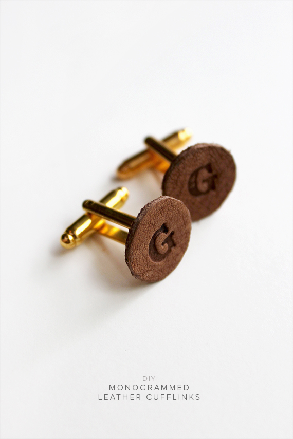 Leather cufflinks