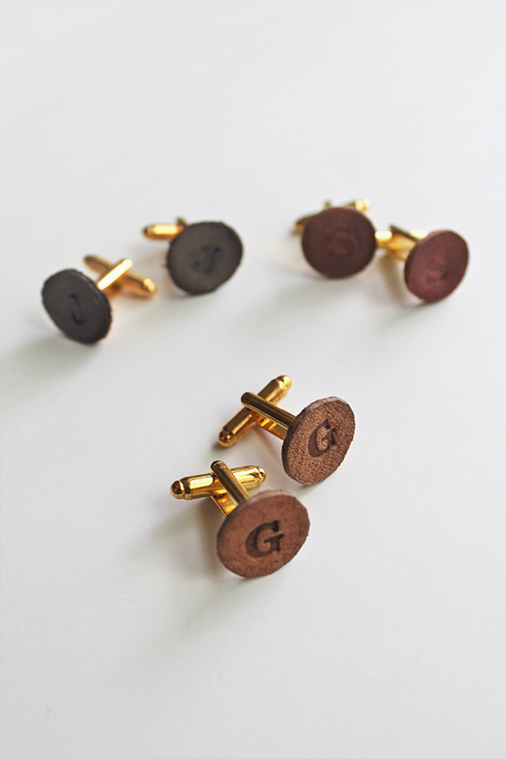 diy leather cufflinks