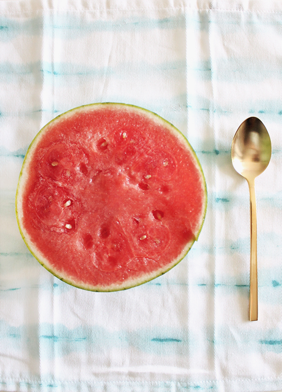 diy watercolor striped napkins