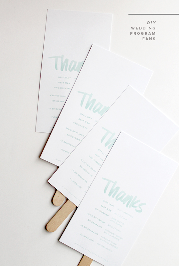 diy wedding program fans  | almost makes perfect