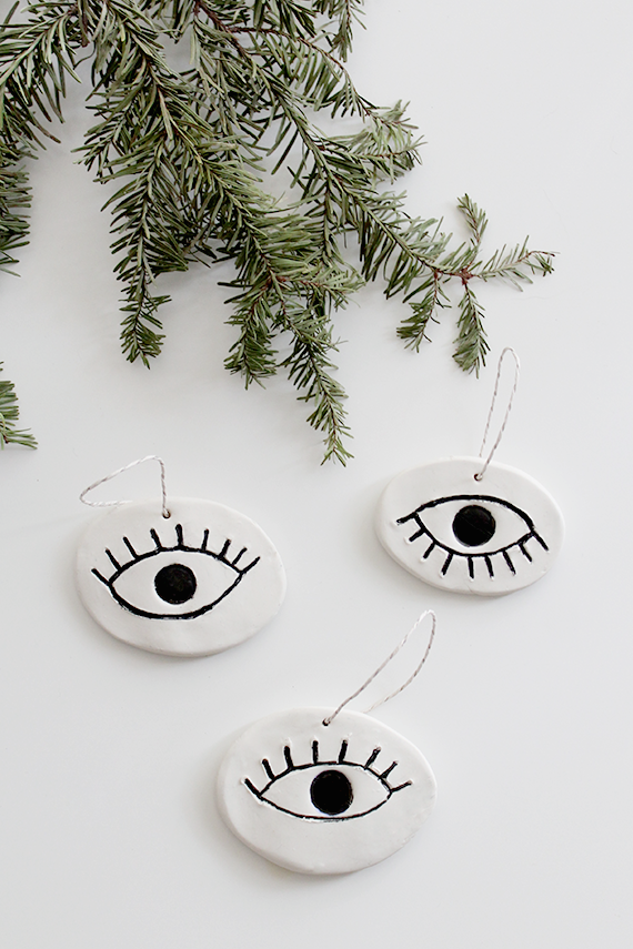 diy clay eye ornaments  | almost makes perfect