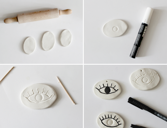 diy clay eye ornaments | almost makes perfect