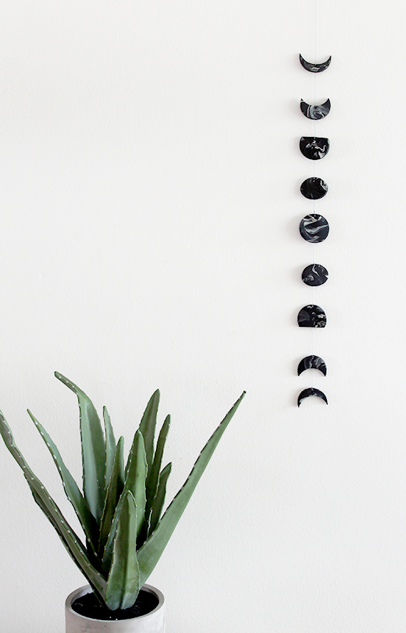 diy marble moon phase wall hanging | almost makes perfect