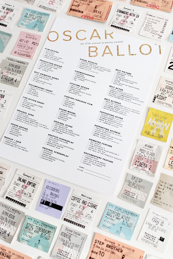 printable oscar ballot | almost makes perfect