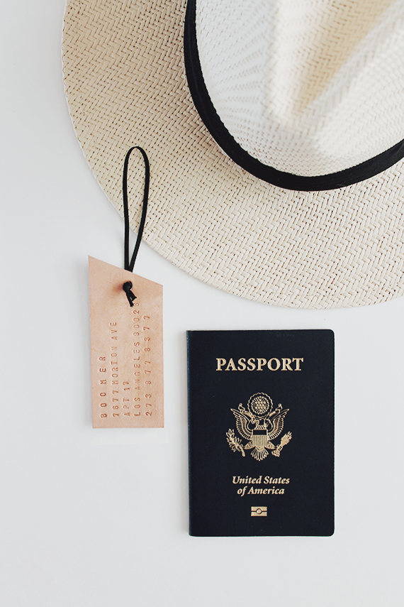 diy leather luggage tag | almost makes perfect