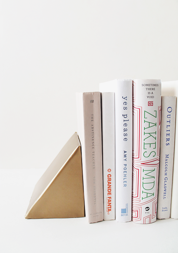 diy triangle bookends | almost makes perfect