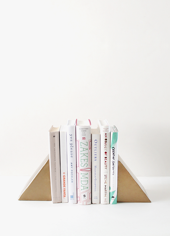 diy triangle bookends | almost makes perfect