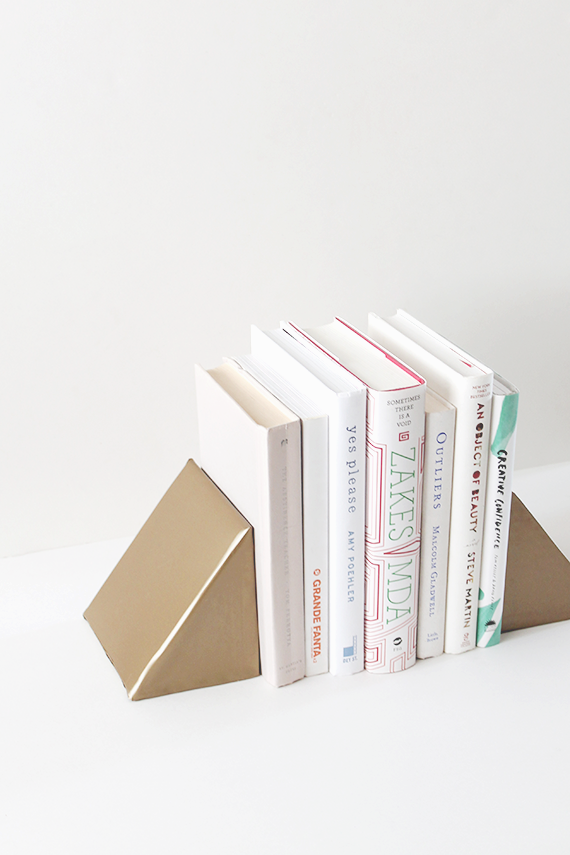 diy triangle bookends | almost makes perfect