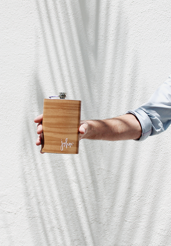 diy wood grain flask  | almost makes perfect