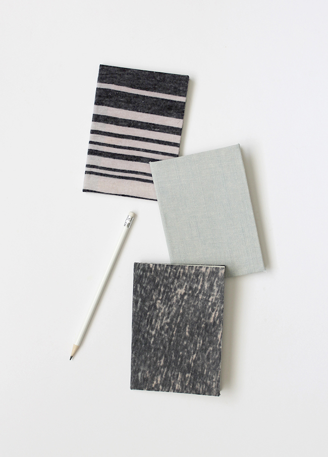 diy recycled fabric notebooks  |  almost makes perfect