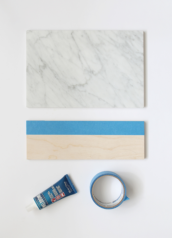 diy marble and wood serving platter | almost makes perfect