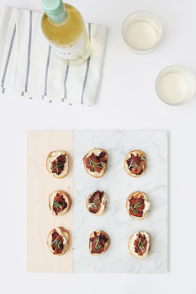 diy marble and wood serving platter | almost makes perfect