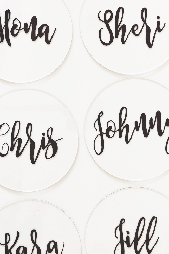 diy plexiglass place cards | almost makes perfect
