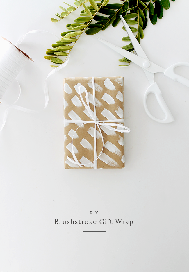 diy brush stroke gift wrap | almost makes perfect