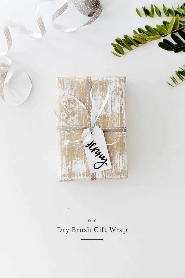 diy dry brush gift wrap | almost makes perfect