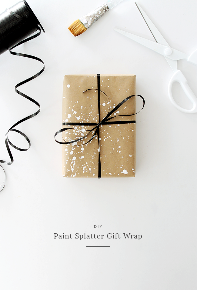 diy paint splatter gift wrap | almost makes perfect