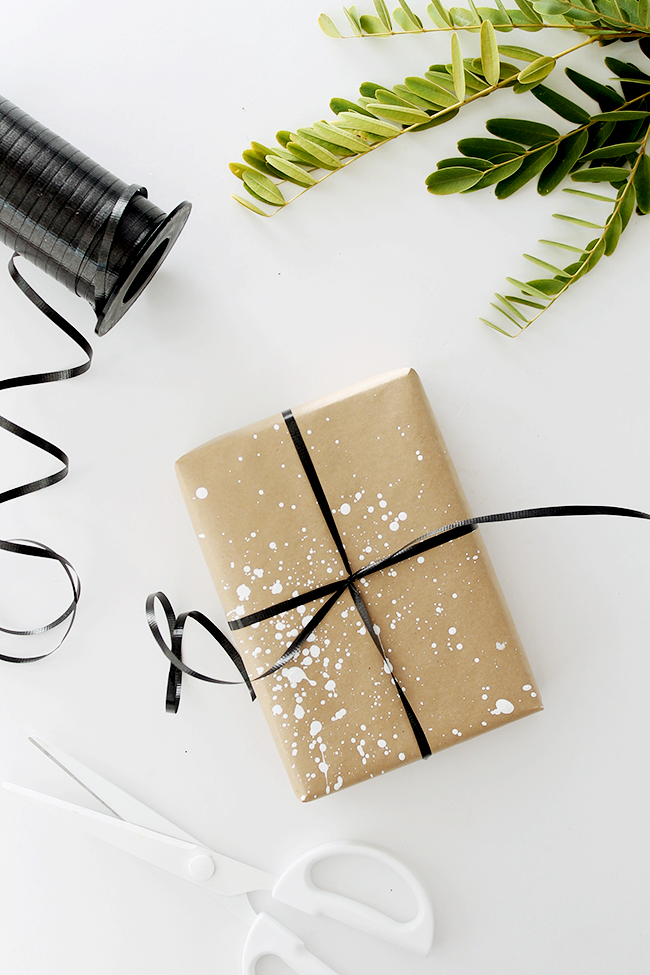 DIY Spray Painted Gift Wrap