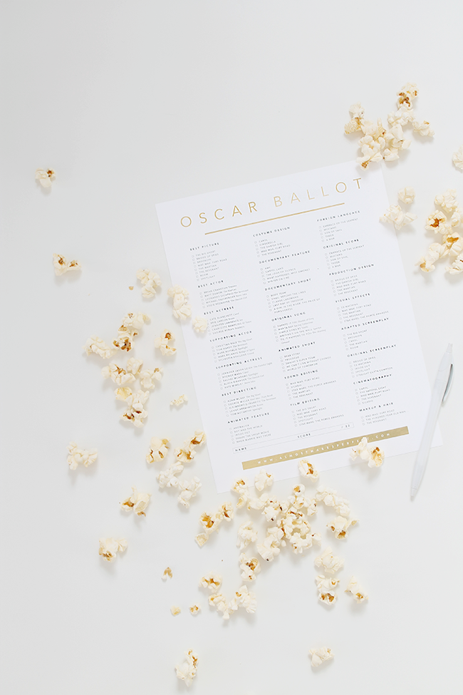 2016 printable oscar ballot | almost makes perfect