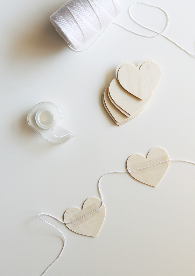 DIY Valentines Wood Heart Garland