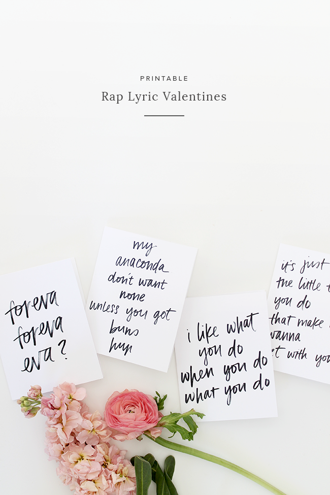 printable rap lyric valentines | almost makes perfect