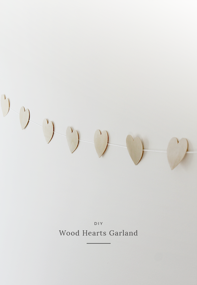 valentines wood heart garland diy
